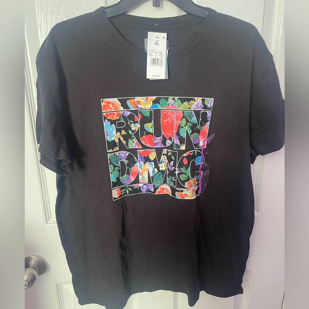 Black floral shirt